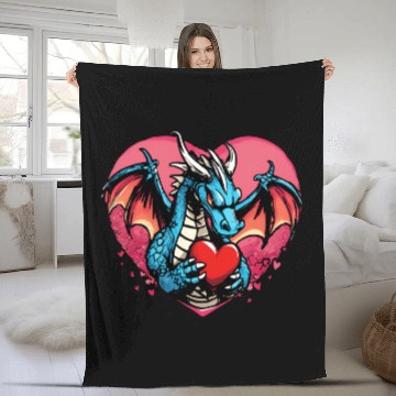 Discover Dragon of Love: Fierce Heart Fleece Blankets