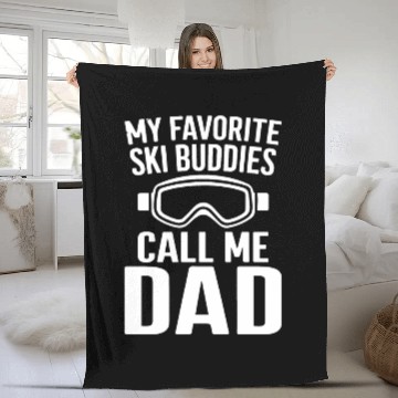 Discover Favorite Ski Buddies Call Me Dad Father's Day Gift Fleece Blankets