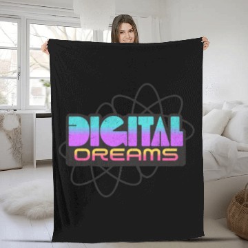 Discover Digital Dreams - Retro Y2K Streetwear Design Fleece Blankets
