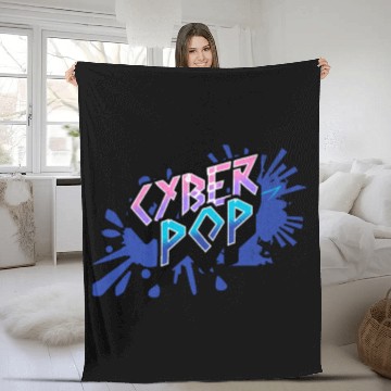Discover Cyber Pop - Vibrant Y2K Streetwear Aesthetic Fleece Blankets