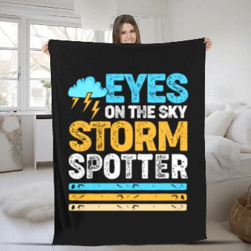 Discover Retro Meteorologist Eyes On The Sky Strom Spotter Fleece Blankets