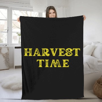 Discover Harvest Time Seasonal Art Design Fleece Blankets