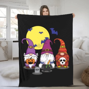 Discover Halloween Gnomes Cute Creepy Halloween Fleece Blankets