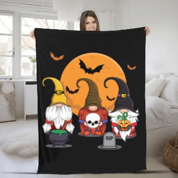 Discover Halloween Gnomes Witch Cute Creepy Halloween Fleece Blankets