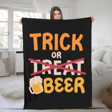 Discover Trick Or Treat Halloween Beer Drinking Fleece Blankets