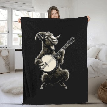 Discover Goat Farm Animal Farmer Bluegrass Banjo Player Fleece Blankets