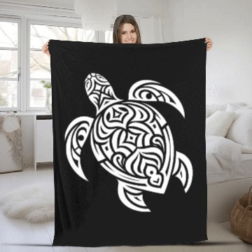 Discover Cute Turtle T Tattoo Style Fleece Blankets