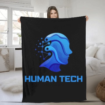 Discover Blue Flat Illustrative Human Artificial Fleece Blankets