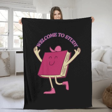 Discover Welcome to study:unlock knowledge,inspire growth. Fleece Blankets