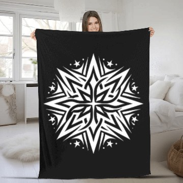 Discover Star Composition Of Tattoo Stars And Flames Fleece Blankets