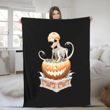 Discover "Heavy Metal Skeletons and Skulls Halloween Art Fleece Blankets