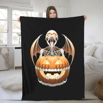 Discover "Heavy Metal Skeletons and Skulls Halloween Art Fleece Blankets