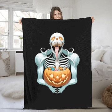 Discover Heavy Metal Skeletons and Skulls Halloween Art Fleece Blankets