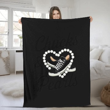 Discover Chucks And Pearls 2024 I'M With Her Kamala 2024 Fleece Blankets