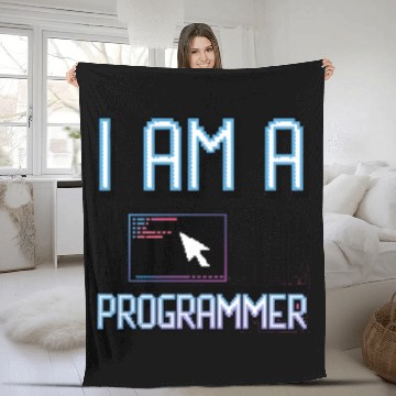 Discover I'm a programmer Fleece Blankets