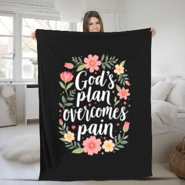 Discover God's Plan Overcomes Pain - Christian Quote Fleece Blankets