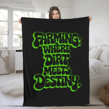 Discover FARMING: WHERE DIRT MEETS DESTINY Fleece Blankets