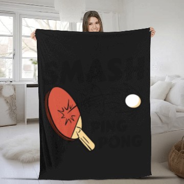 Discover Ping Pong Paddle and Ball Smash Fleece Blankets