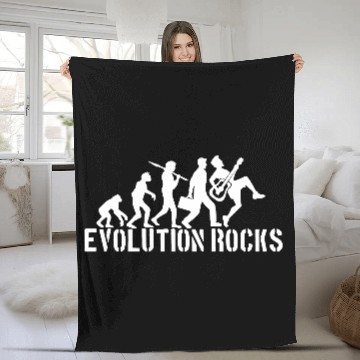 Discover Evolution Rocks Guitar Guitarist Music Fun Bassist Fleece Blankets