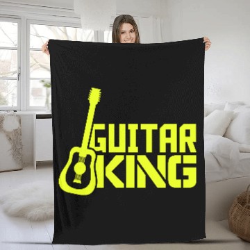 Discover Guitar King Guitarist Text Bassist Royal Fun Quote Fleece Blankets