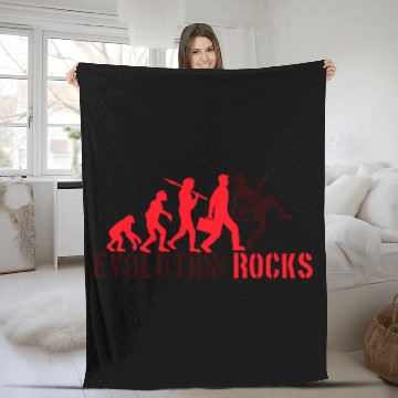 Discover Evolution Rocks Guitar Guitarist Music Fun Bassist Fleece Blankets
