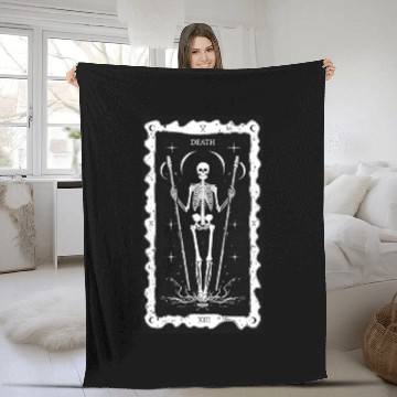 Discover Minimalist Death Tarot Card Fleece Blankets