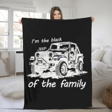 Discover I'm the black jeep of the family Fleece Blankets