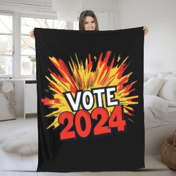 Discover Vote 2024 Election Fleece Blankets 0011