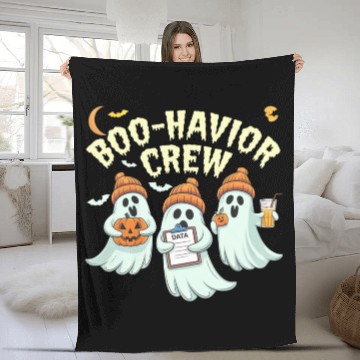 Discover Boo-Havior Crew Ghosts Data Halloween Fun Fleece Blankets