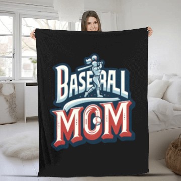 Discover Proud Baseball Mom: Swinging for the Fences.t-shir Fleece Blankets