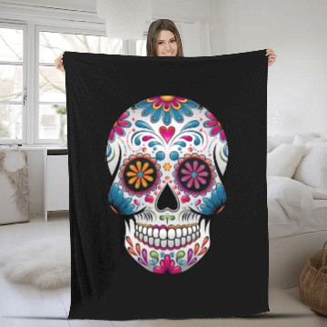 Discover Colorful Skull Fleece Blankets