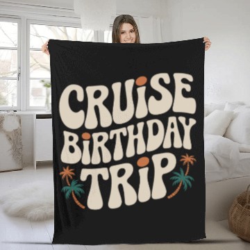 Discover Cruise Birthday Trip Tropical Adventure Fleece Blankets