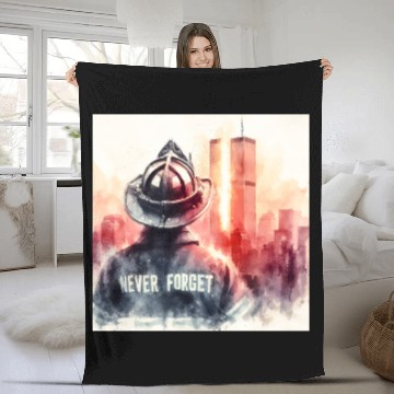 Discover 9 11 Remembrance New York Firefighter.Never Forget Fleece Blankets