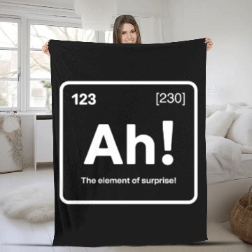 Discover Ah! The Element of Surprise - Funny Chemistry Pun Fleece Blankets