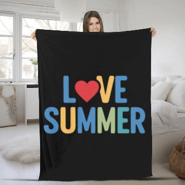 Discover Love summer colourful and lovely illustration Fleece Blankets