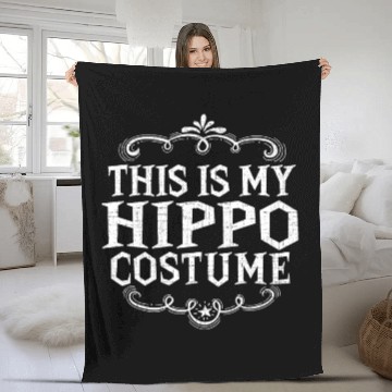 Discover This Is My Hippo Funny Lazy Halloween Costume Fleece Blankets