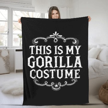 Discover This Is My Gorilla Funny Lazy Halloween Costume Fleece Blankets