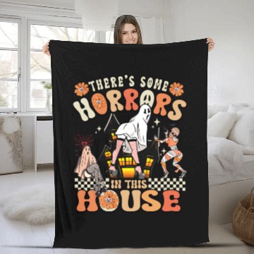 Discover There's Some Horrors In This House Ghost Halloween Fleece Blankets