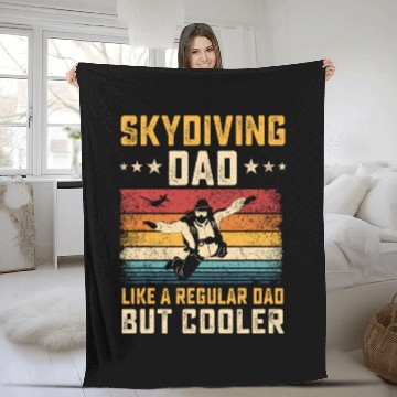 Discover Skydiving Dad Like Regular Dad But Cooler Father Fleece Blankets