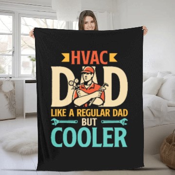 Discover HVAC Dad But Cooler Mens HVAC Technician Father Fleece Blankets