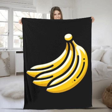 Discover Banana minimalist bananas design food art 3 Fleece Blankets