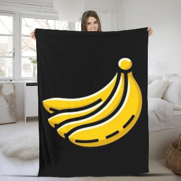 Discover Banana minimalist bananas design food art 1 Fleece Blankets