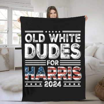 Discover Old White Dudes For Kamala Harris 2024 Election Fleece Blankets