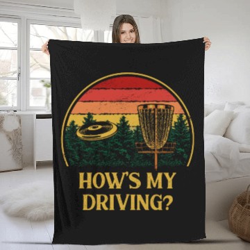 Discover Hows My Driving Disc Golf Pun Golfer Joke Funny Co Fleece Blankets