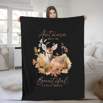 Discover Autumn Deer Fleece Blankets