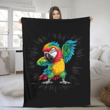 Discover Macaw Parrot for a Bird Lover Animal Lover Fleece Blankets