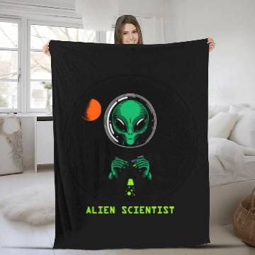 Discover Alien Scientist Fleece Blankets