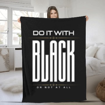 Discover BLACK Letter Print And Gradient Color Crew Neck Fleece Blankets