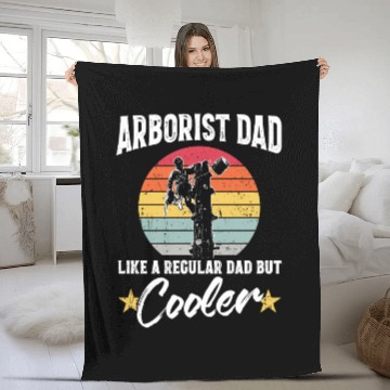Discover Arborist Dad Cooler Logger Woodworker Chainsaw Fleece Blankets