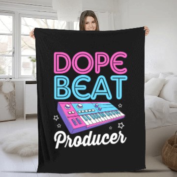 Discover 80s Beat Maker Dope Beat Analog Music Producer Fleece Blankets